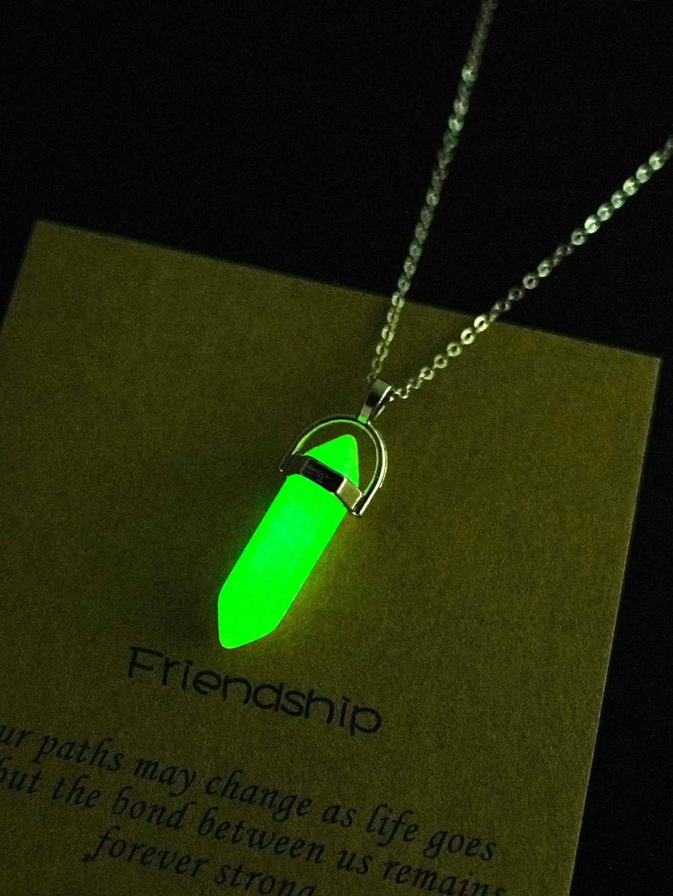 Glow In The Dark Geometric Charm Necklace  Friendship Necklace Creative Necklace