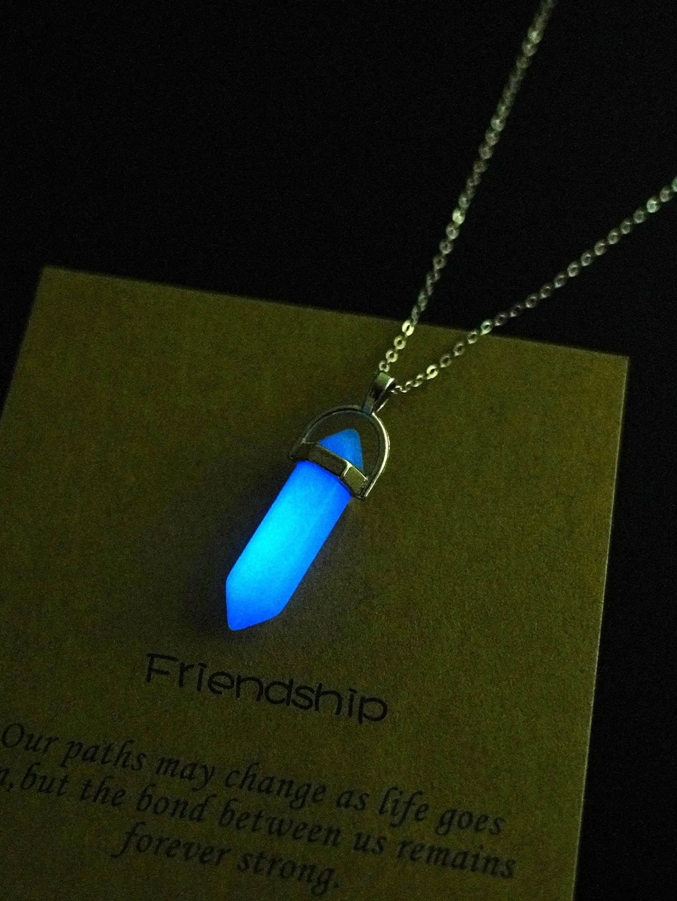 Glow In The Dark Geometric Charm Necklace  Friendship Necklace Creative Necklace