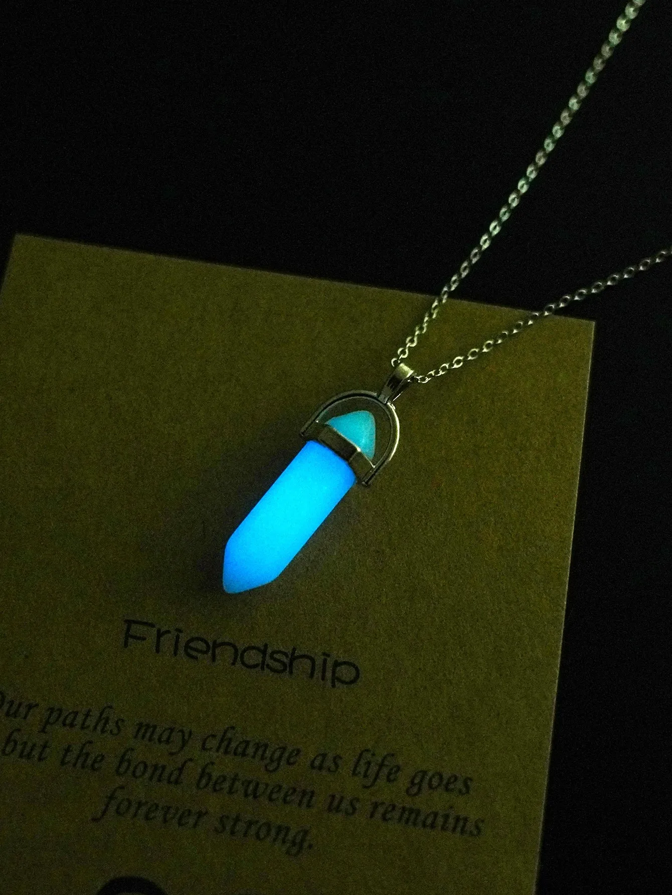 Glow In The Dark Geometric Charm Necklace  Friendship Necklace Creative Necklace