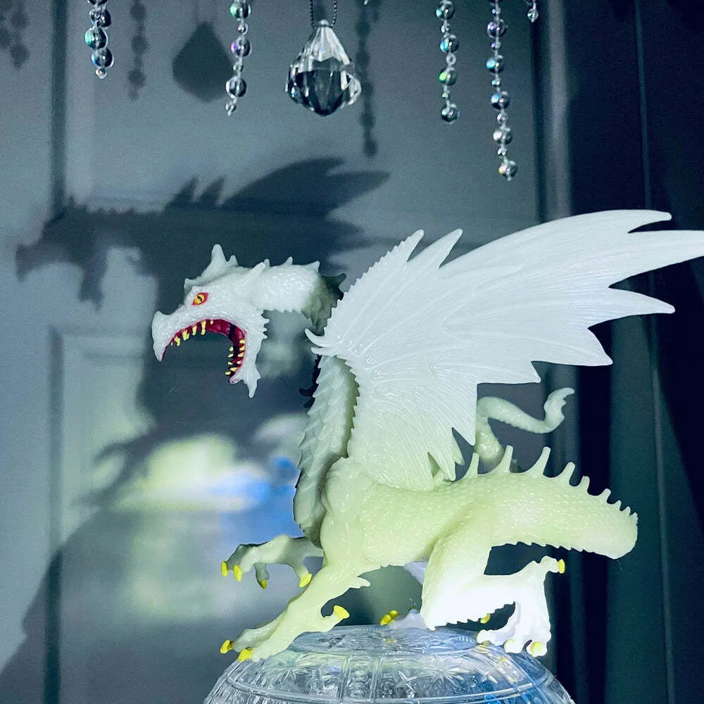 Glow In The Dark Snow Dragon Figurine