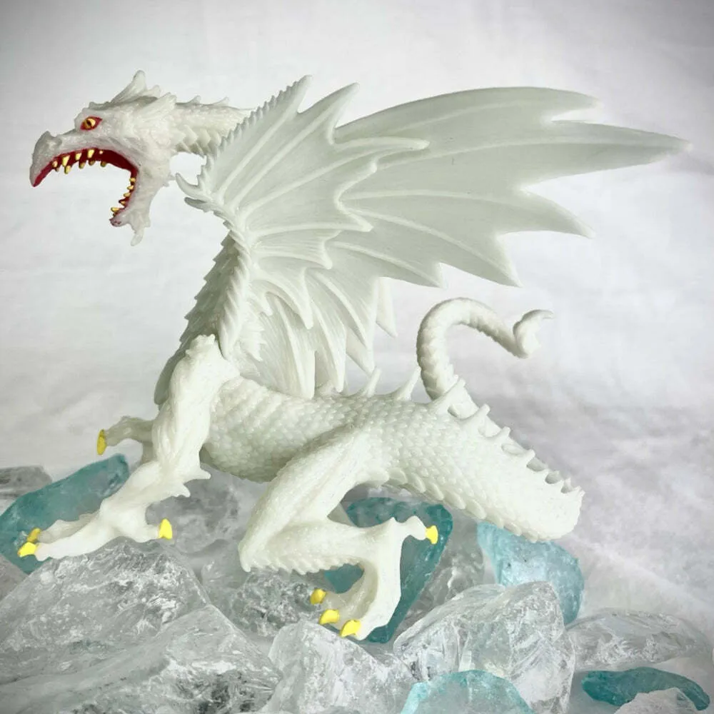 Glow In The Dark Snow Dragon Figurine