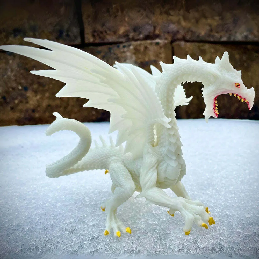 Glow In The Dark Snow Dragon Figurine