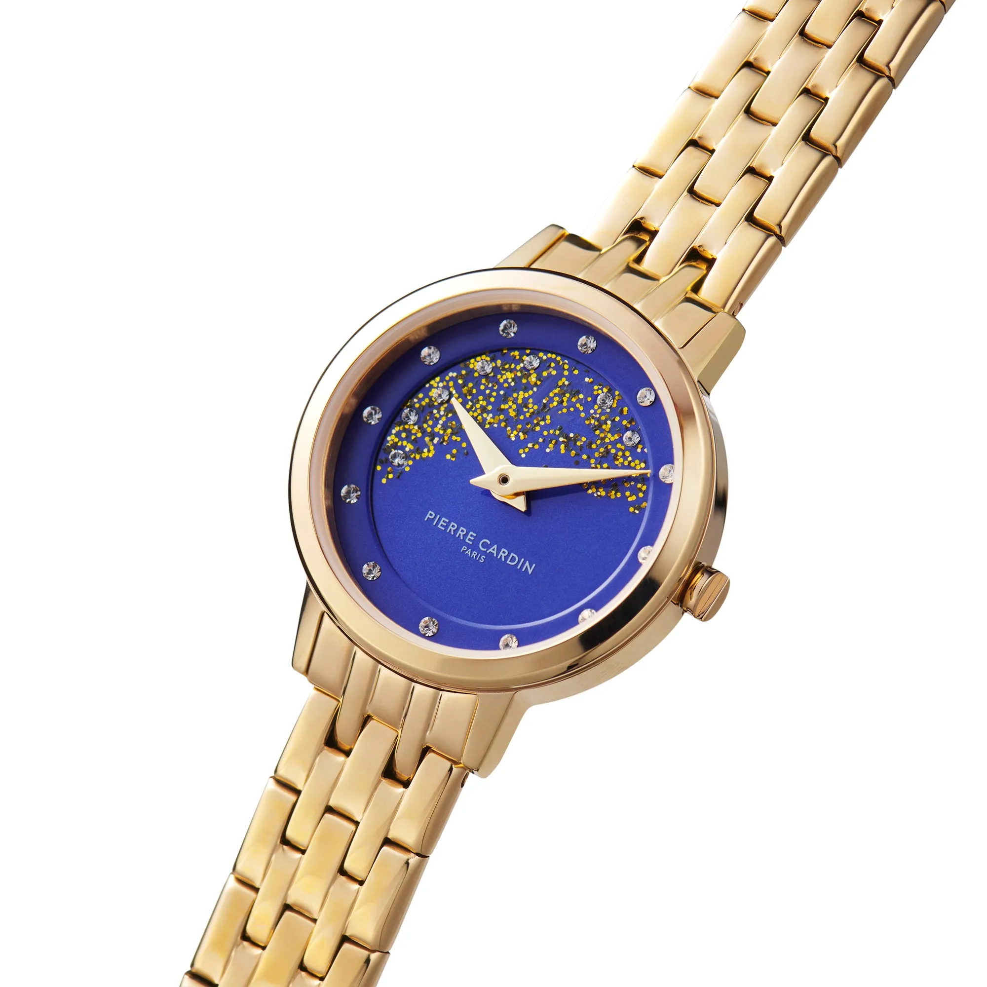 Goutte d'Or Lustre Ladies Gold Watch with Blue Dial