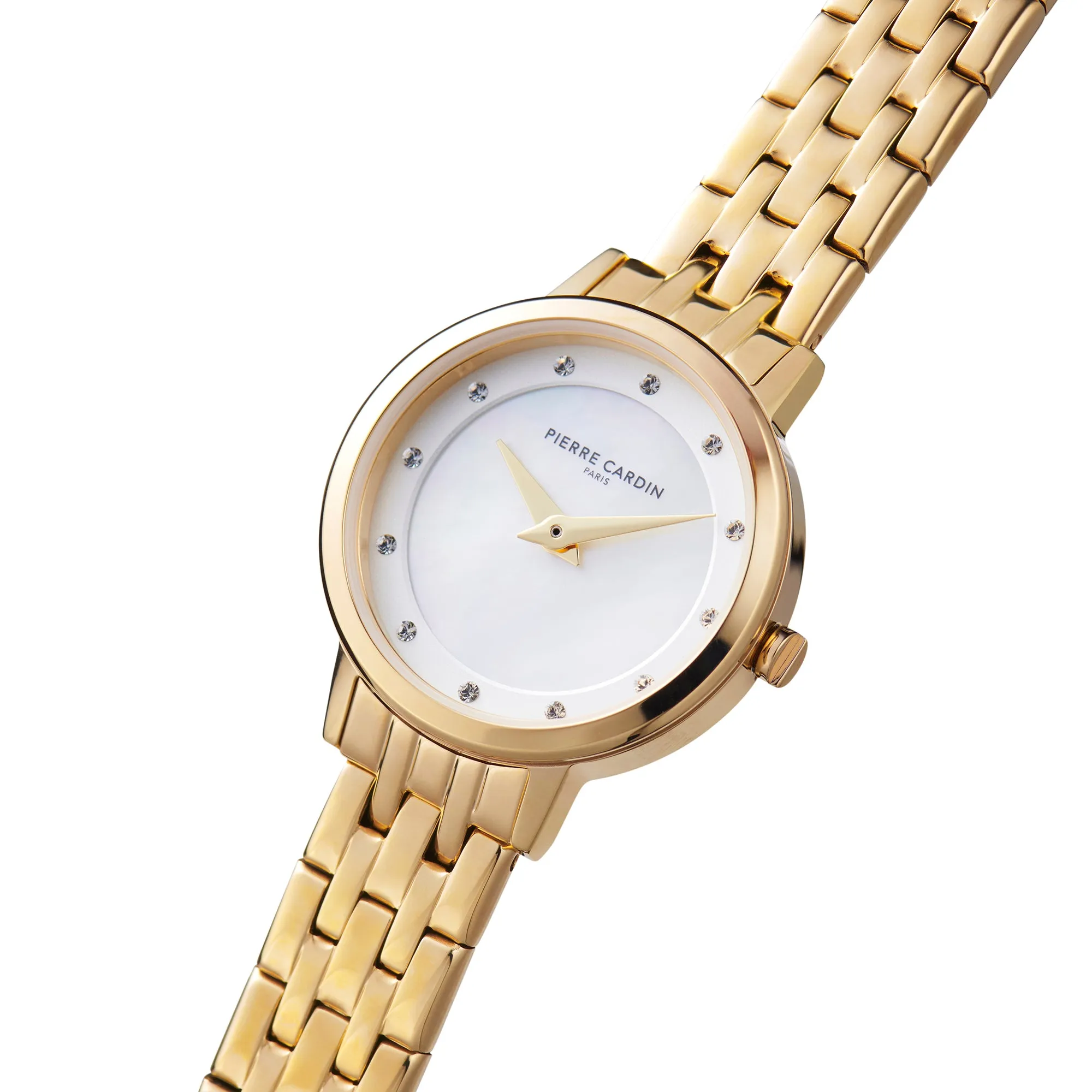 Goutte d'Or Lustre Ladies Gold Watch with White Mother of Pearl Dial