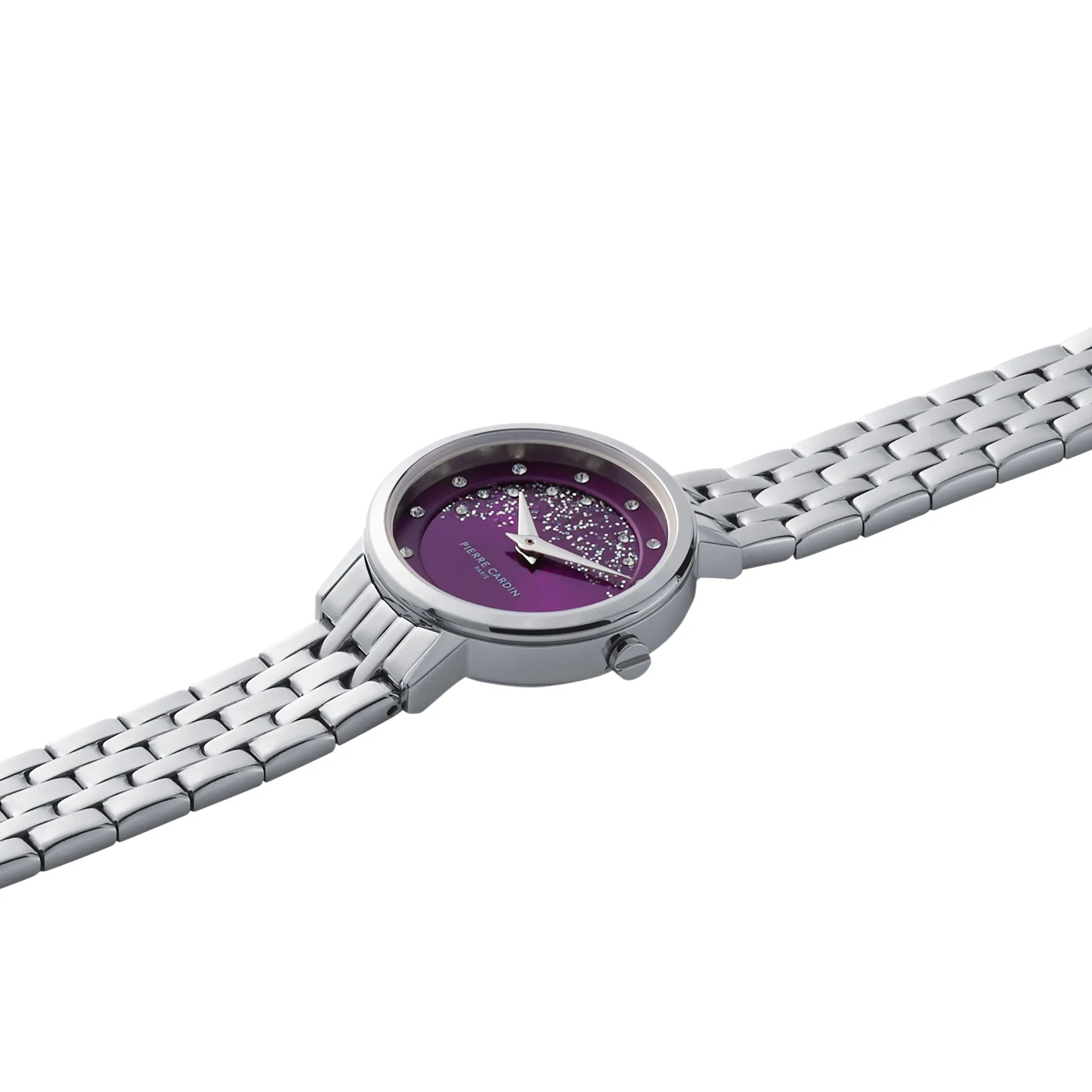 Goutte d'Or Lustre Ladies Stainless Steel Watch with Violet Dial