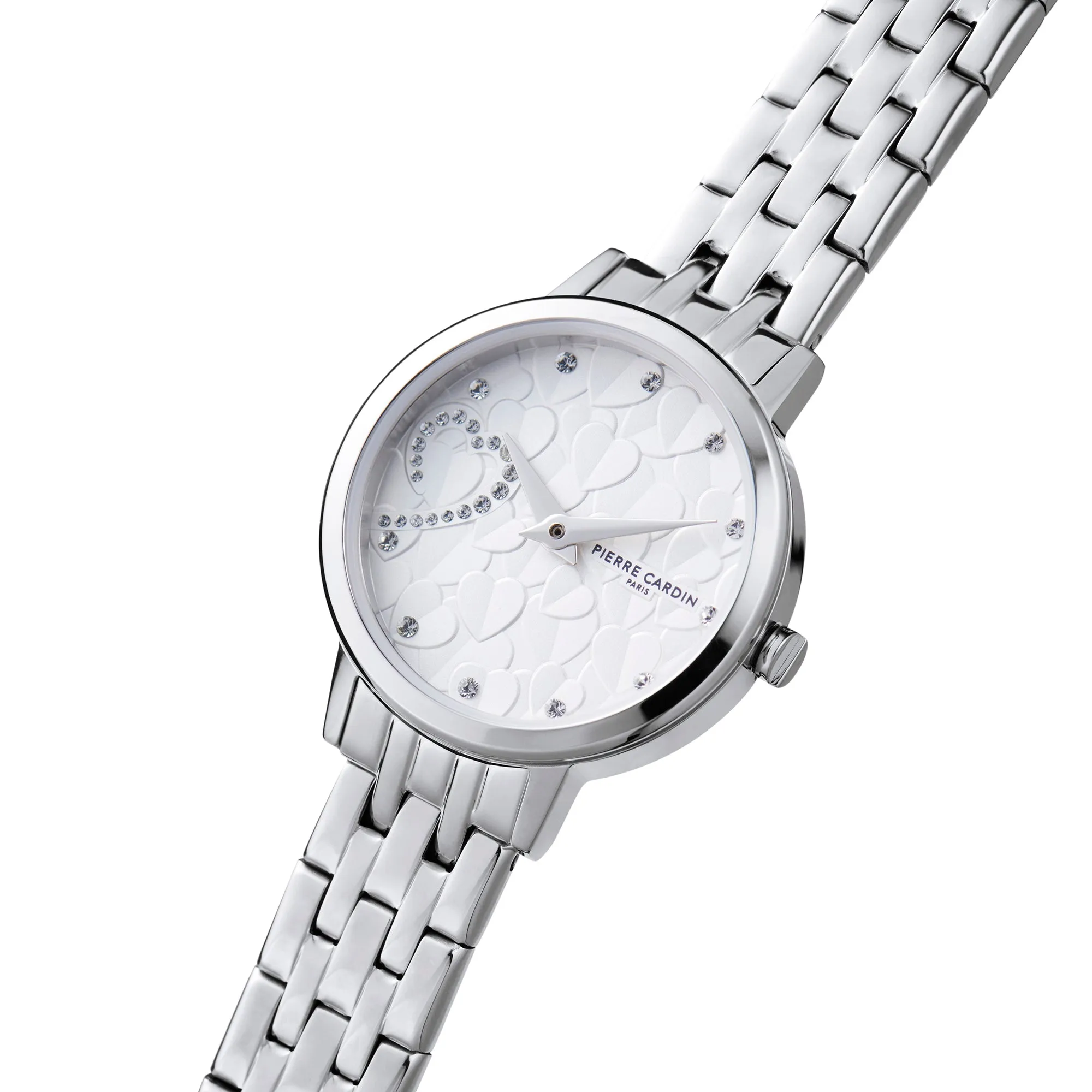 Goutte d'Or Valentines Ladies Stainless Steel Watch with White Mother of Pearl Dial and Bracelet