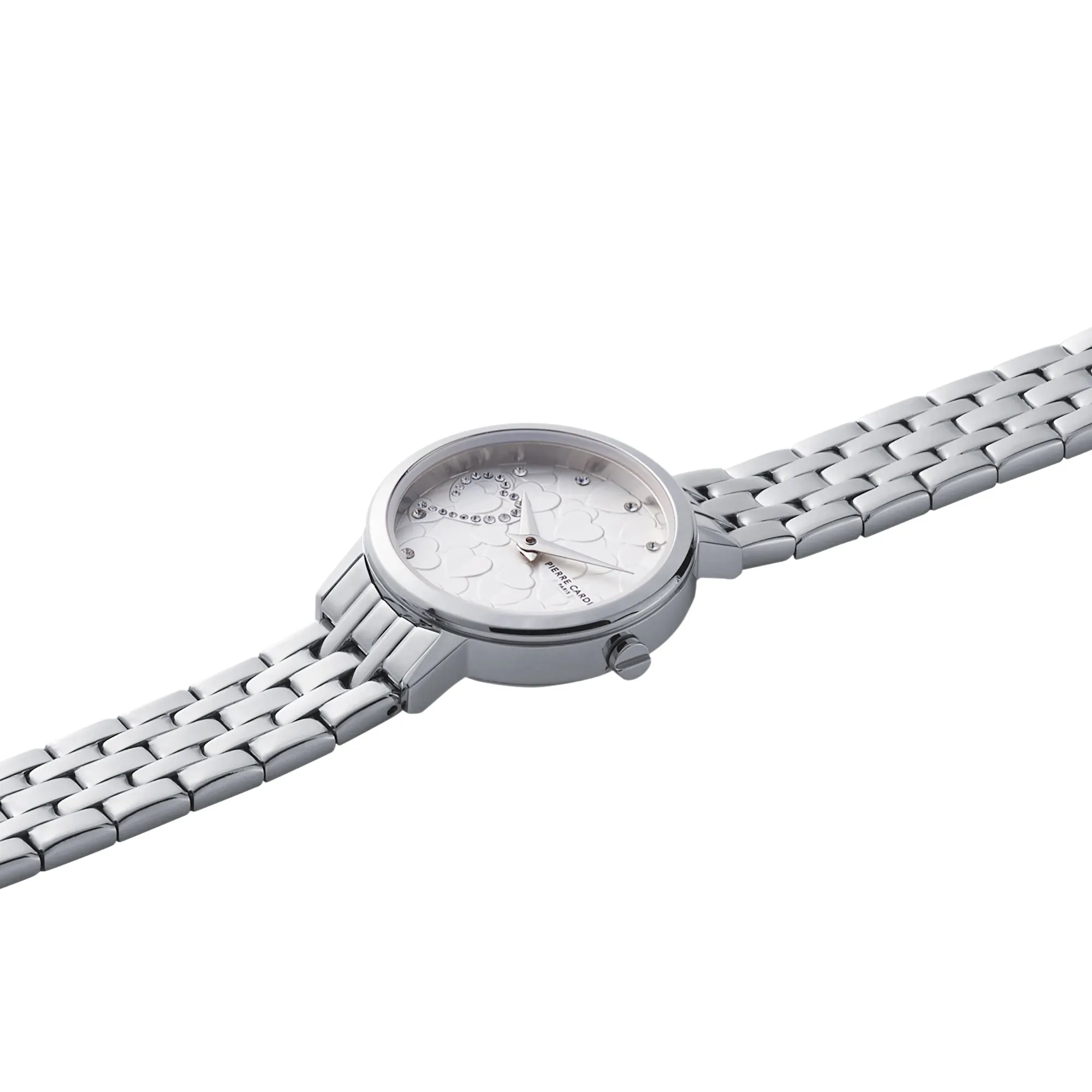 Goutte d'Or Valentines Ladies Stainless Steel Watch with White Mother of Pearl Dial and Bracelet