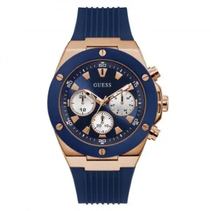 Guess Mens Sport Stainless Steel Blue Watch GW0057G2