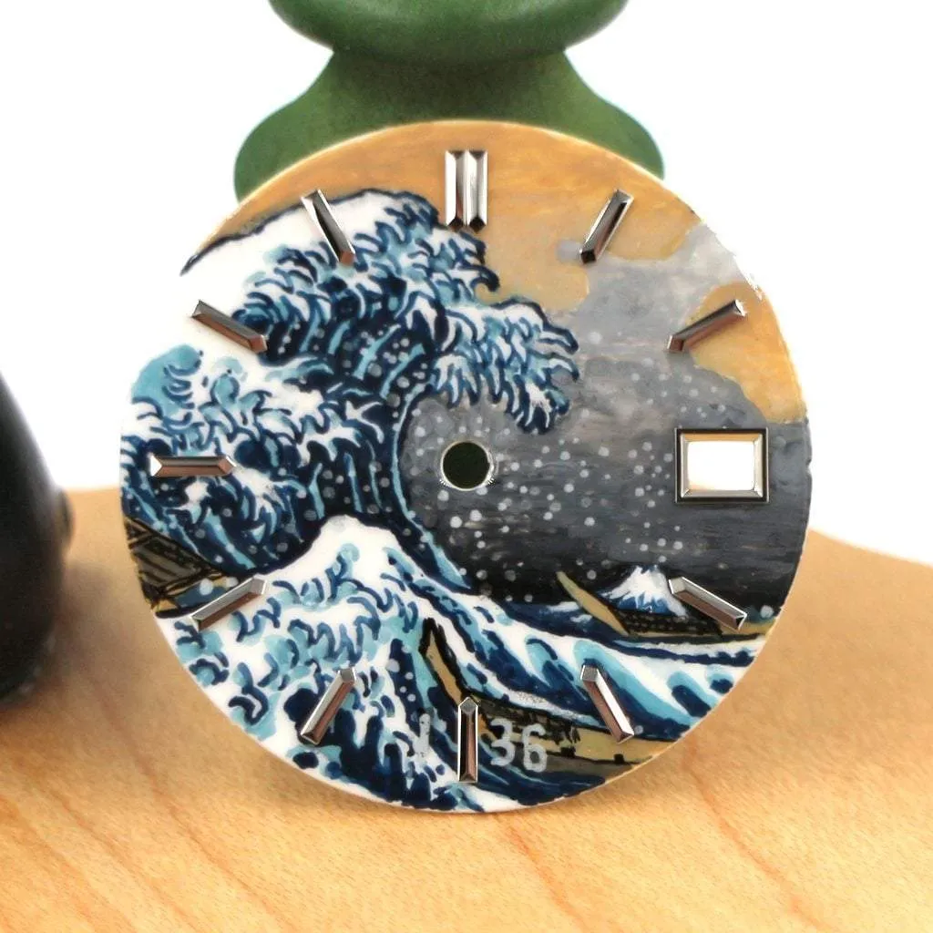 [Hand Painted] The Great Wave off Kanagawa Dial (Date)