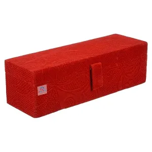 Heart Home Bangle Box | Velvet Jewellery Gifts Organizer | Bracelet Organizer for Women | Bangle Box for Women | Self Cut Work |1 Rod Bangle Organizer | Red