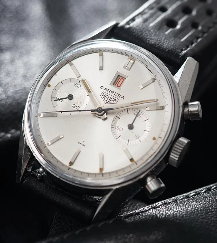 Heuer Carrera Dato Ref 3147 Silver Soleil Dial