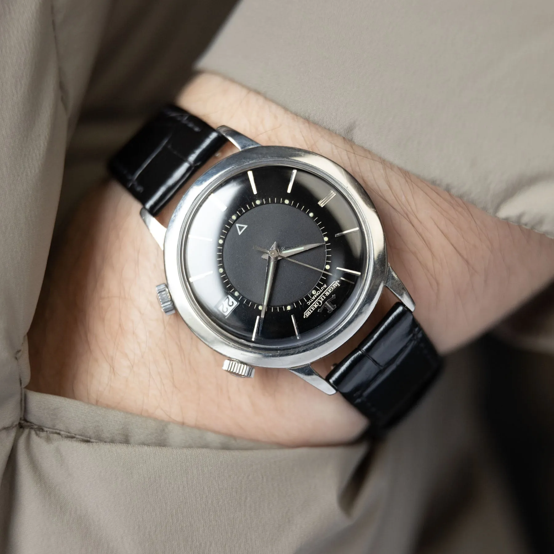 Jaeger le Coultre Memovox Black Dial Ref E855