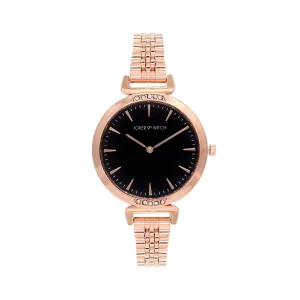 Joker & Witch Petite Black Dial Classic Rosegold Watch for Women