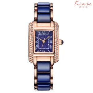 KIMIO New Women Watch Fashion Analog Display Quartz Watch Women Luxury Brand Rhinestone Women Watches