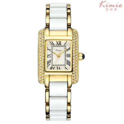 KIMIO New Women Watch Fashion Analog Display Quartz Watch Women Luxury Brand Rhinestone Women Watches