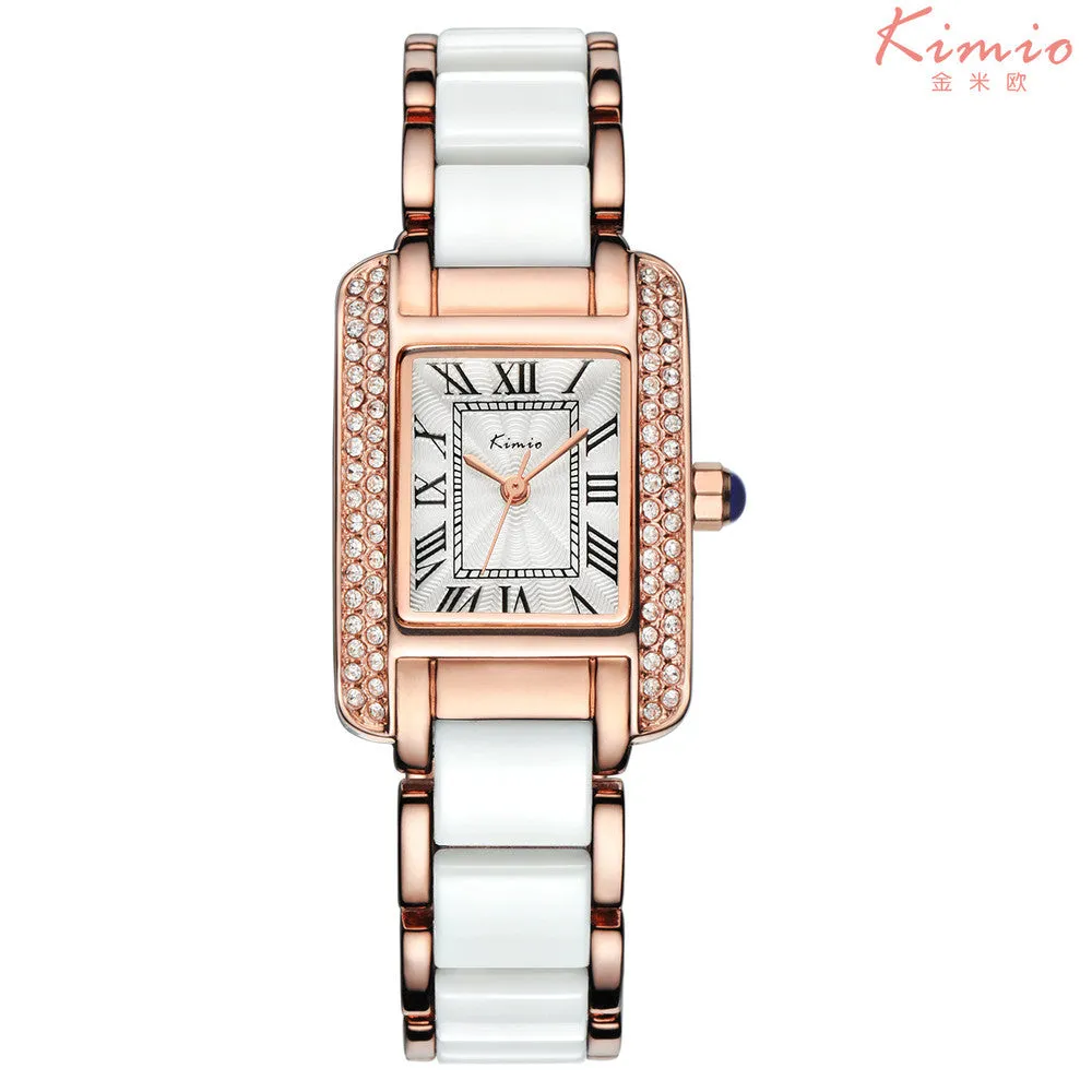 KIMIO New Women Watch Fashion Analog Display Quartz Watch Women Luxury Brand Rhinestone Women Watches