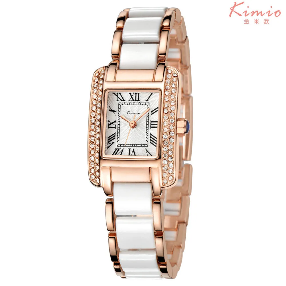 KIMIO New Women Watch Fashion Analog Display Quartz Watch Women Luxury Brand Rhinestone Women Watches