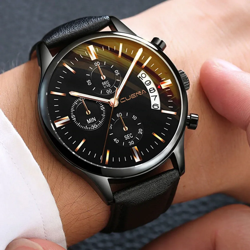 Leather Band Quartz Watch