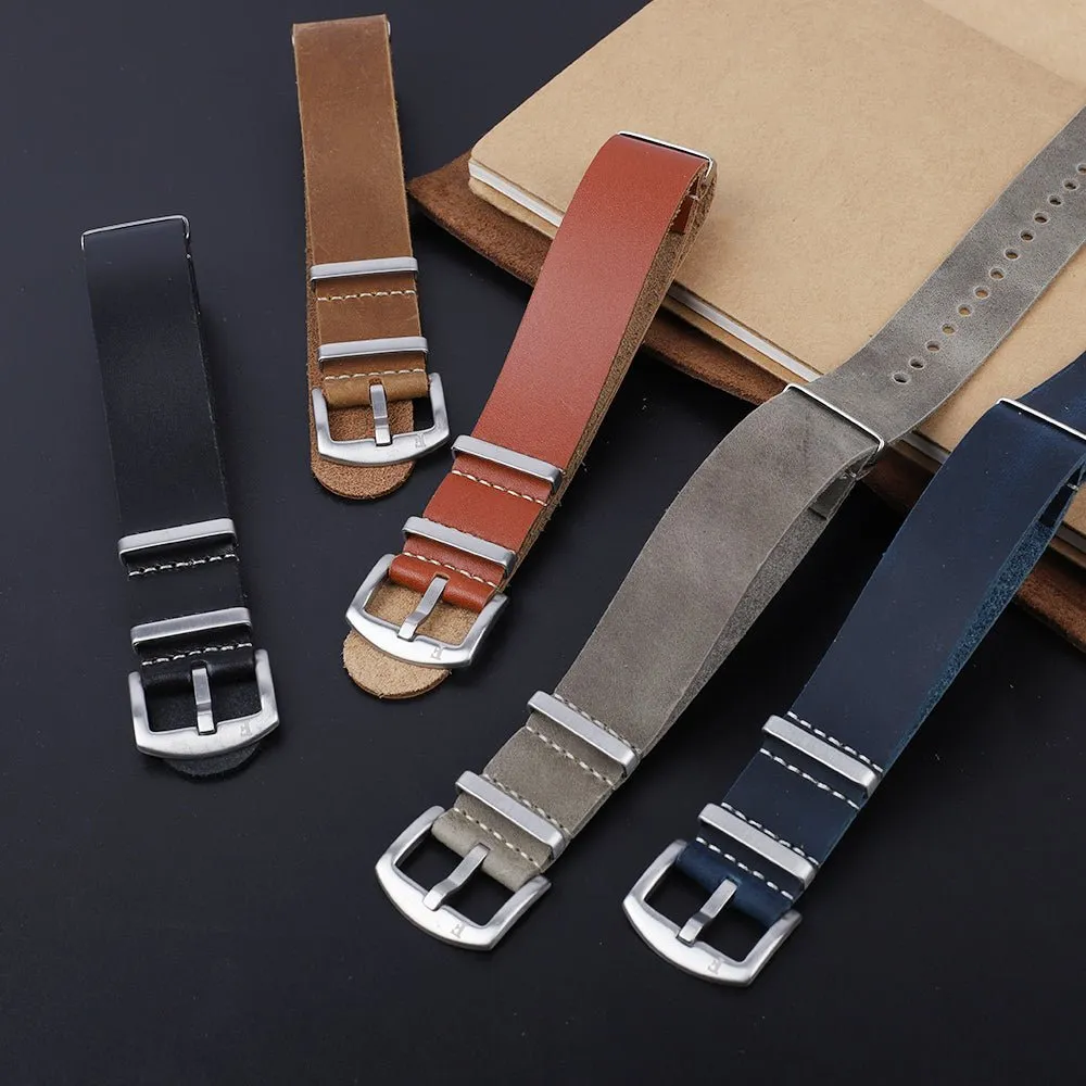 Leather Watch Strap Brown 22 MM