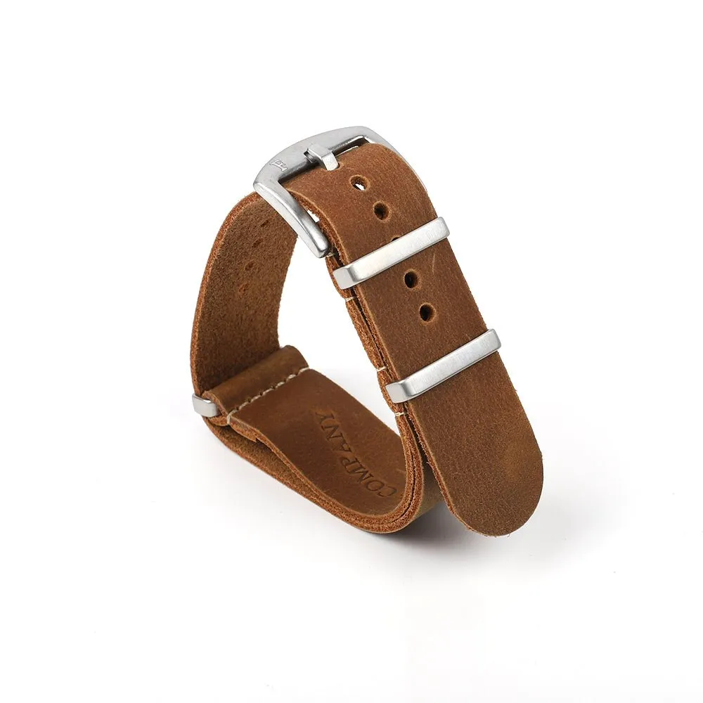 Leather Watch Strap Brown 22 MM