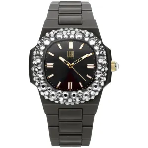 LIGHT TIME Mod. VELVET NAUTILUS - Black Clear Strass