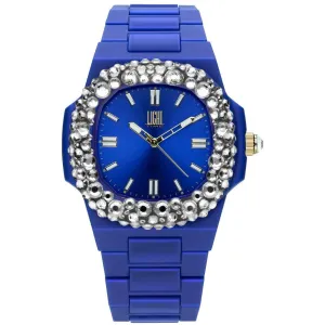 LIGHT TIME Mod. VELVET NAUTILUS - Blue Clear Strass