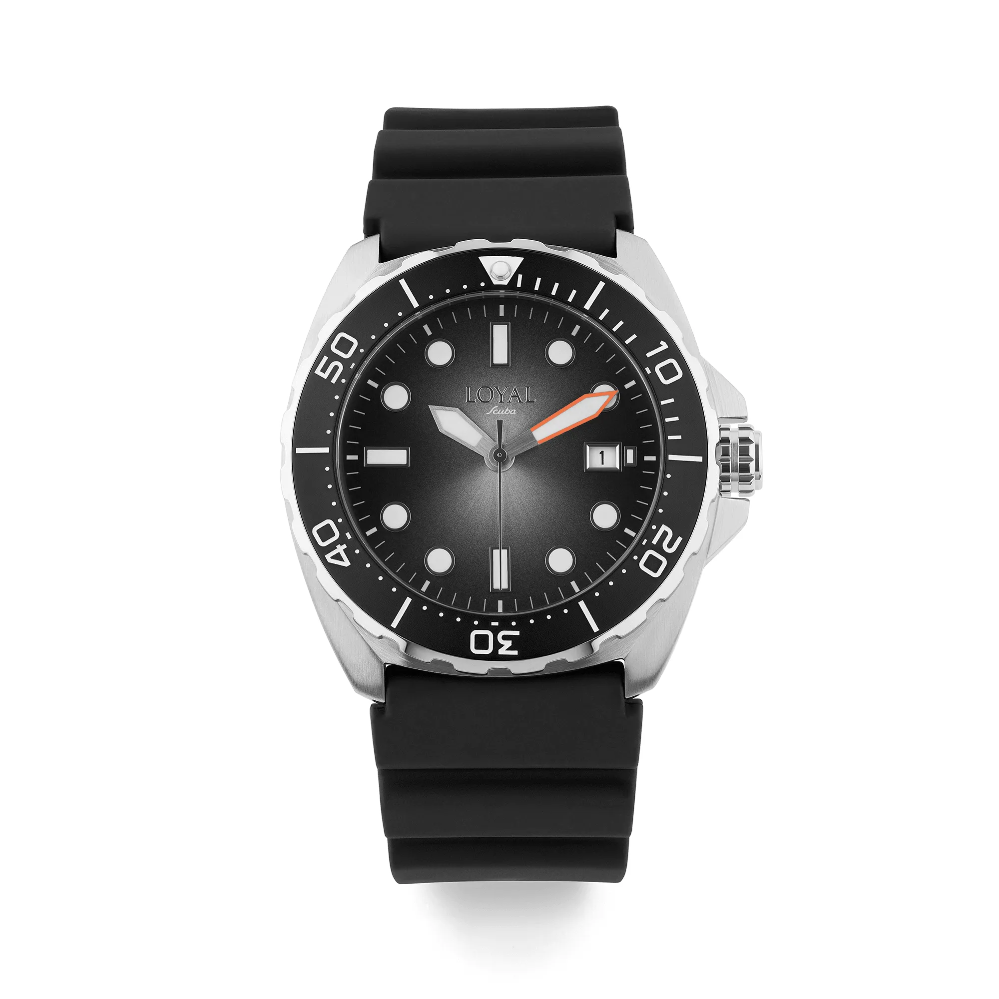 Loyal Scuba Diver Men's 44mm Stainless Steel Quartz Watch