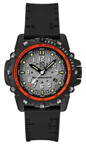 Luminox Commando Frogman CARBONOX Gray Dial Black Rubber Strap Date Divers Quartz Mens Watch XS.3301