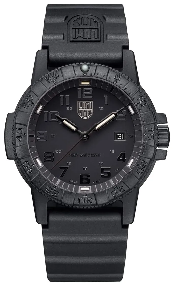 Luminox Leatherback SEA Turtle Giant CARBONOX Black Dial Black Rubber Strap Date Quartz Mens Watch XS.0321.BO