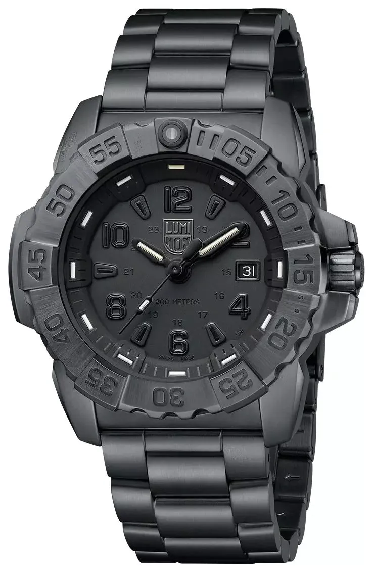 Luminox Navy SEAL Black PVD Black Dial Date Divers Quartz Mens Watch XS.3252.BO