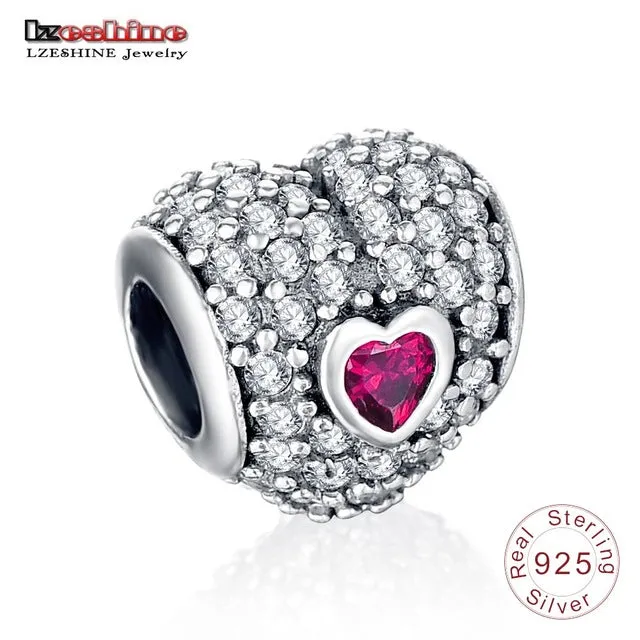 LZESHINE Charm Bead 100% Authentic 925 Sterling Silver Bead Fit Pandora Original Bracelet Women Jewelry PSMB0014