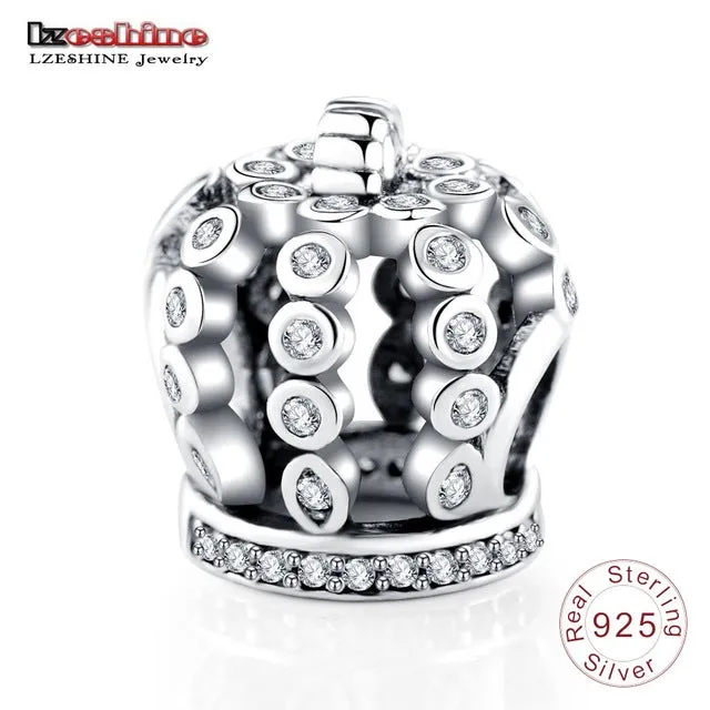 LZESHINE Charm Bead 100% Authentic 925 Sterling Silver Bead Fit Pandora Original Bracelet Women Jewelry PSMB0014