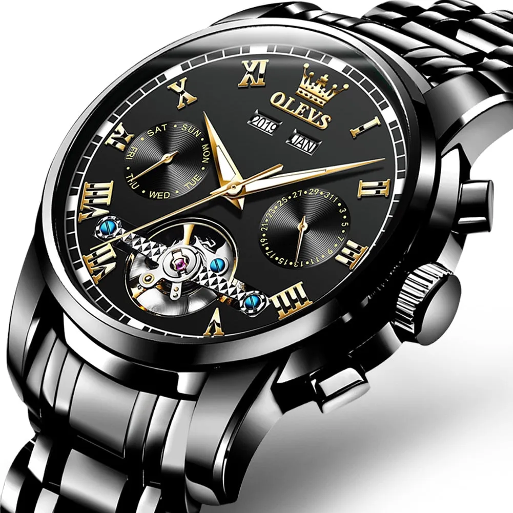 Mechanical Automatic Stainless Steel Waterproof Luminous Watch for Men