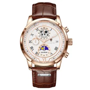 Men's Quartz Watch Moon Phase Function