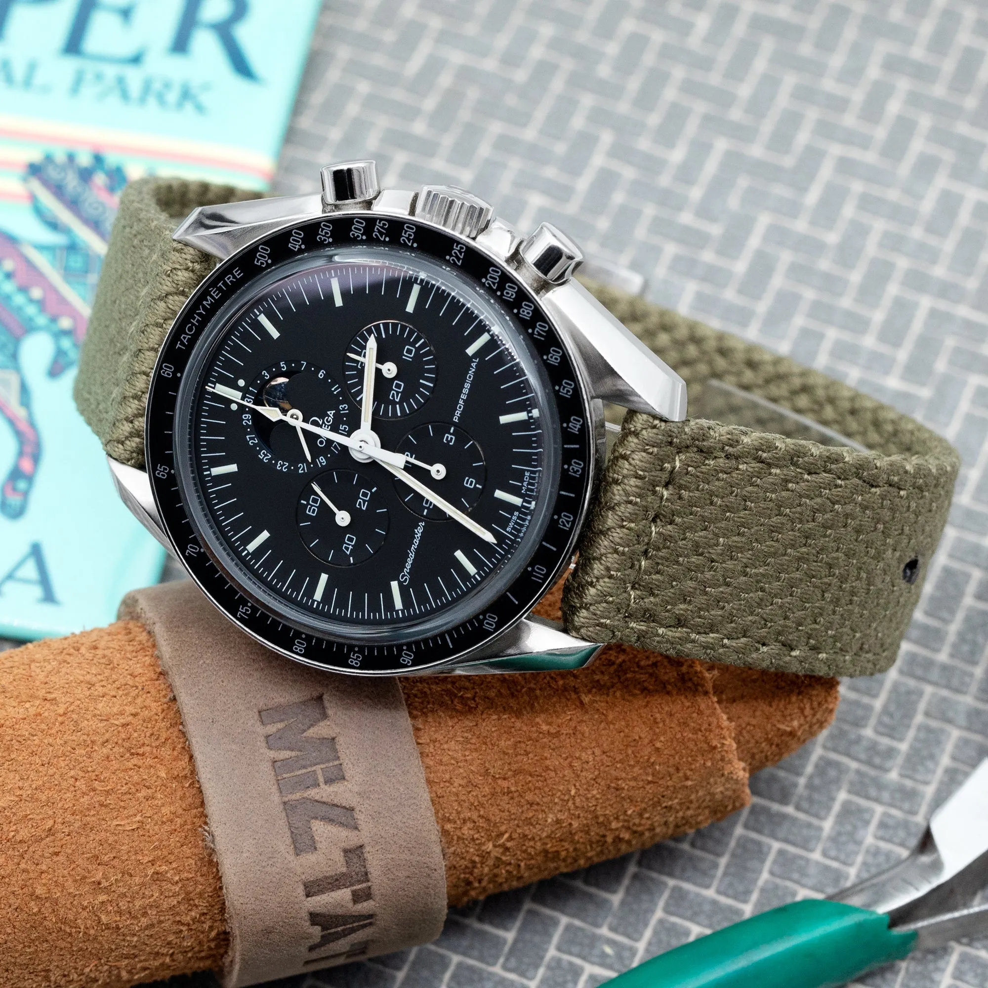 Military Green Premium Nylon Honeycomb Weave Quick release Watch Strap