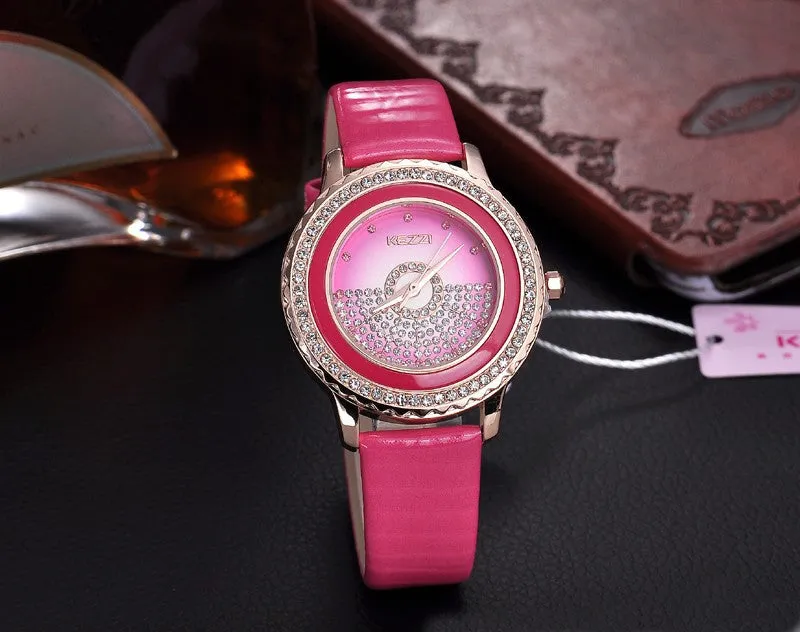 New Brand High Quality Japan Movement Watches For Women Leather Analog Diamond Watches Ladies Wristwatch Gift