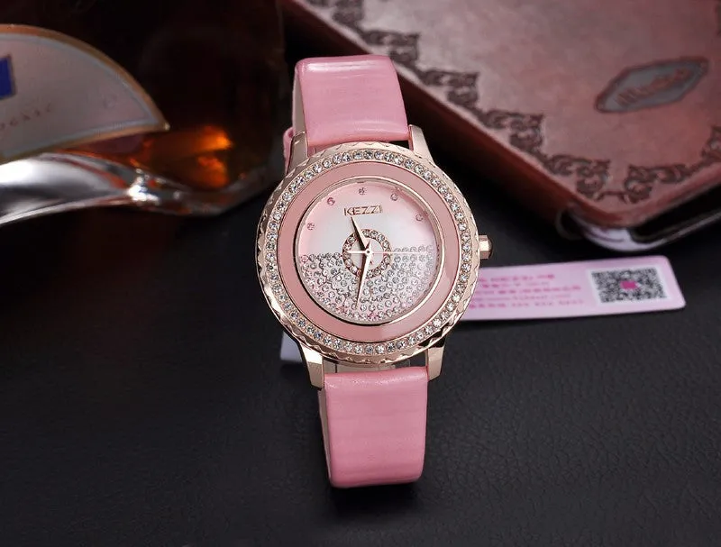 New Brand High Quality Japan Movement Watches For Women Leather Analog Diamond Watches Ladies Wristwatch Gift