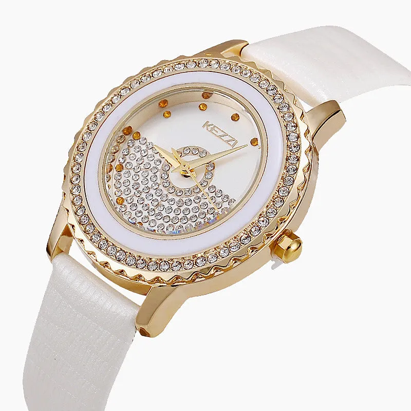 New Brand High Quality Japan Movement Watches For Women Leather Analog Diamond Watches Ladies Wristwatch Gift