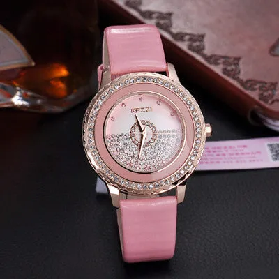 New Brand High Quality Japan Movement Watches For Women Leather Analog Diamond Watches Ladies Wristwatch Gift