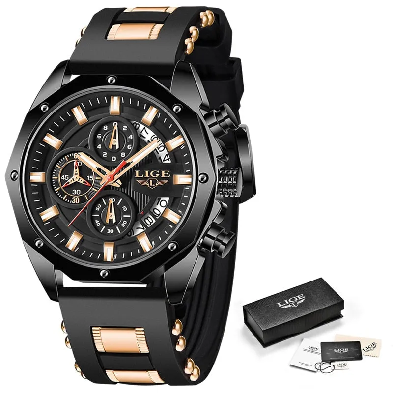 New Fashion Men's Top Brand Luxury Silicone Sport Watches