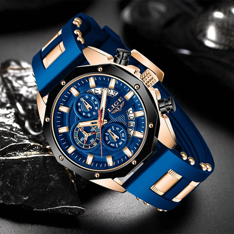 New Fashion Men's Top Brand Luxury Silicone Sport Watches