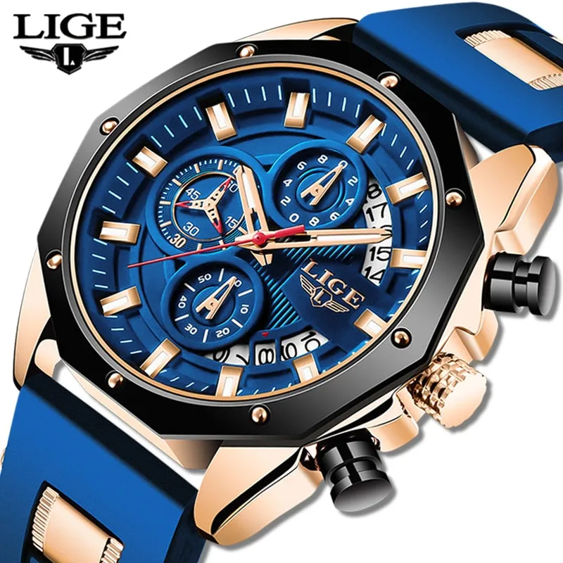 New Fashion Men's Top Brand Luxury Silicone Sport Watches