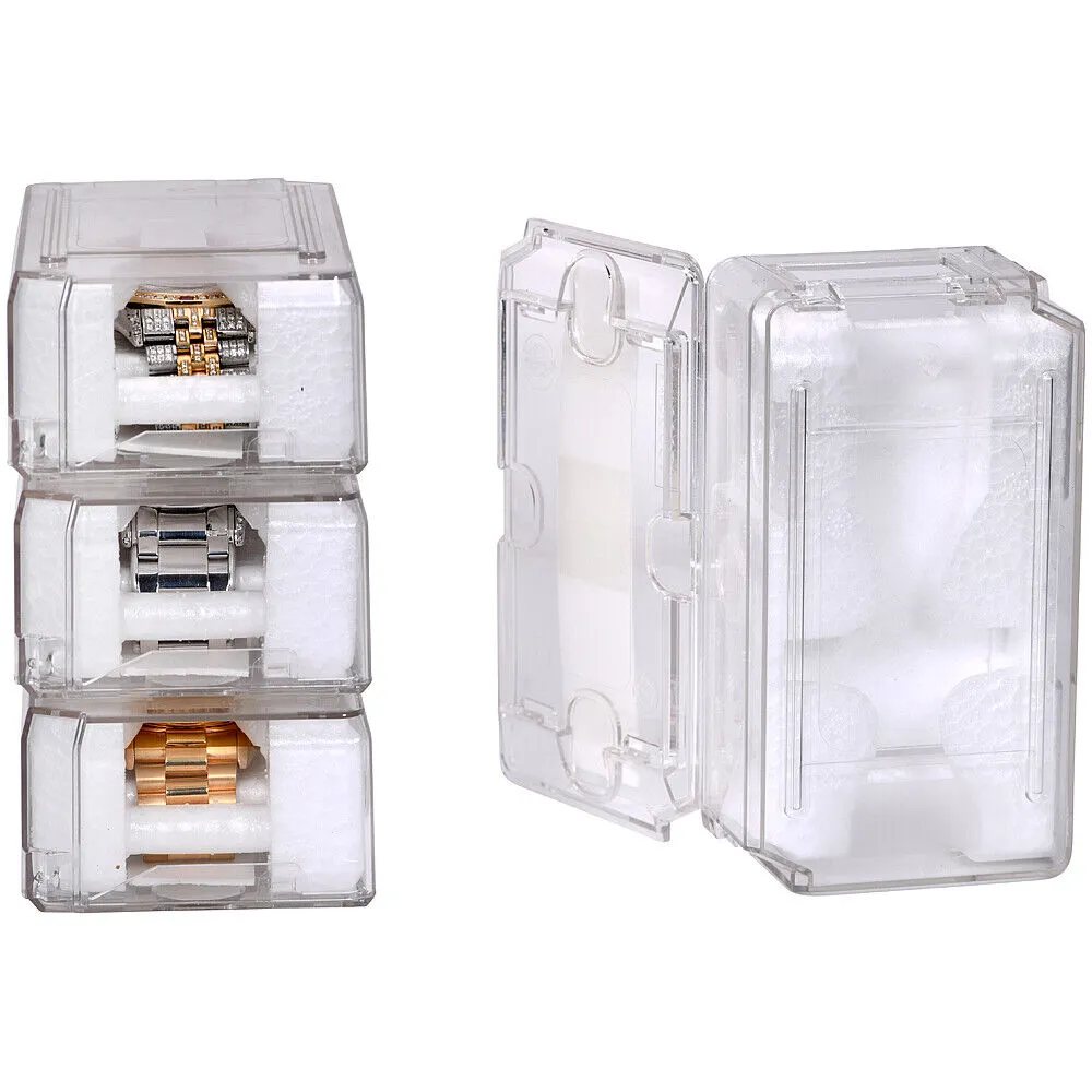 New Travel Shipping Storage Protective Clear Plastic Watch Case Box Container