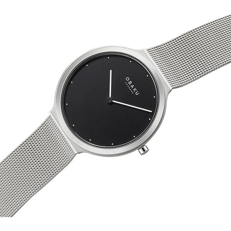 Obaku Satin Onyx Steel 40mm Watch - V269GXCBMC