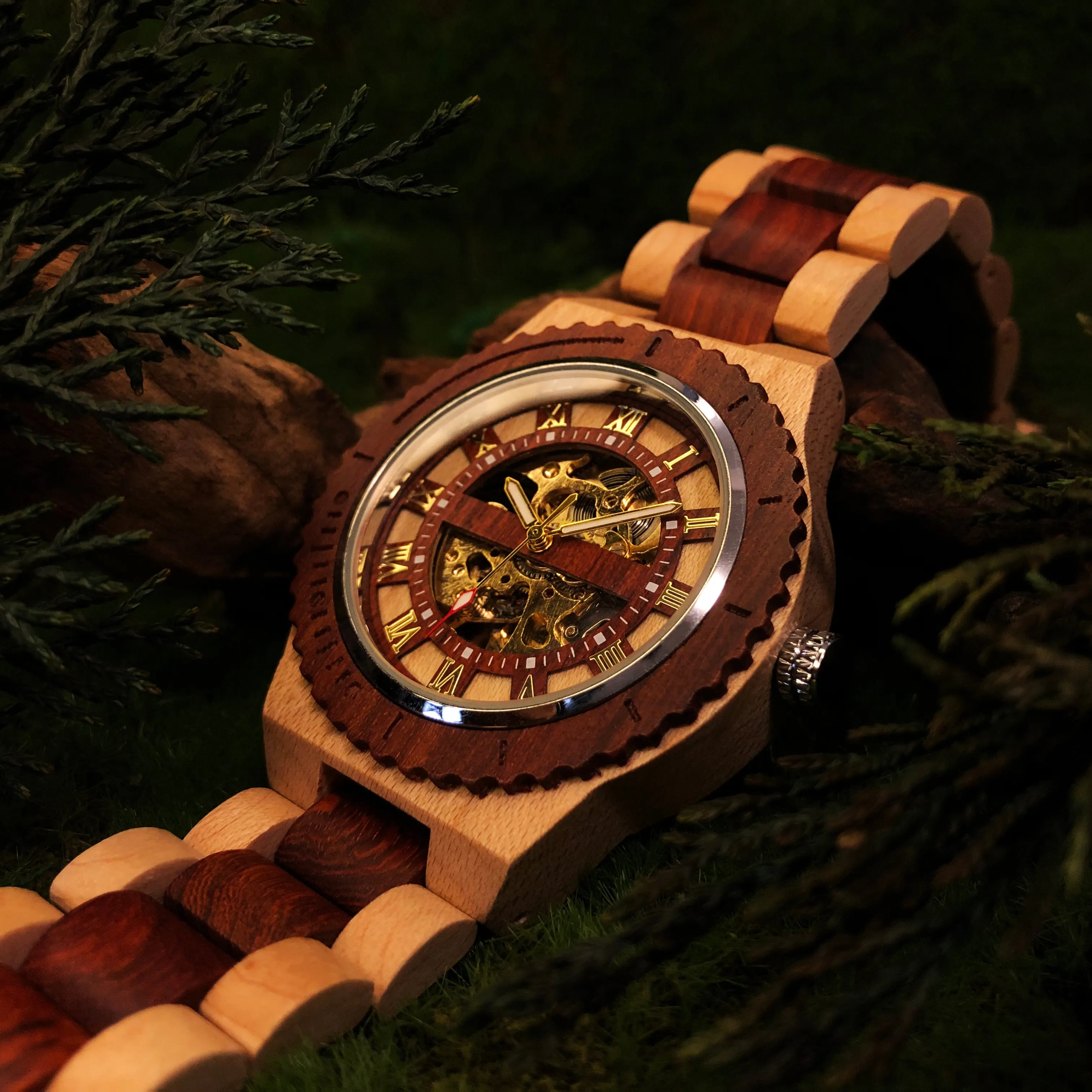 Odense-Wood Watch Men Automatic Mechanical Watch