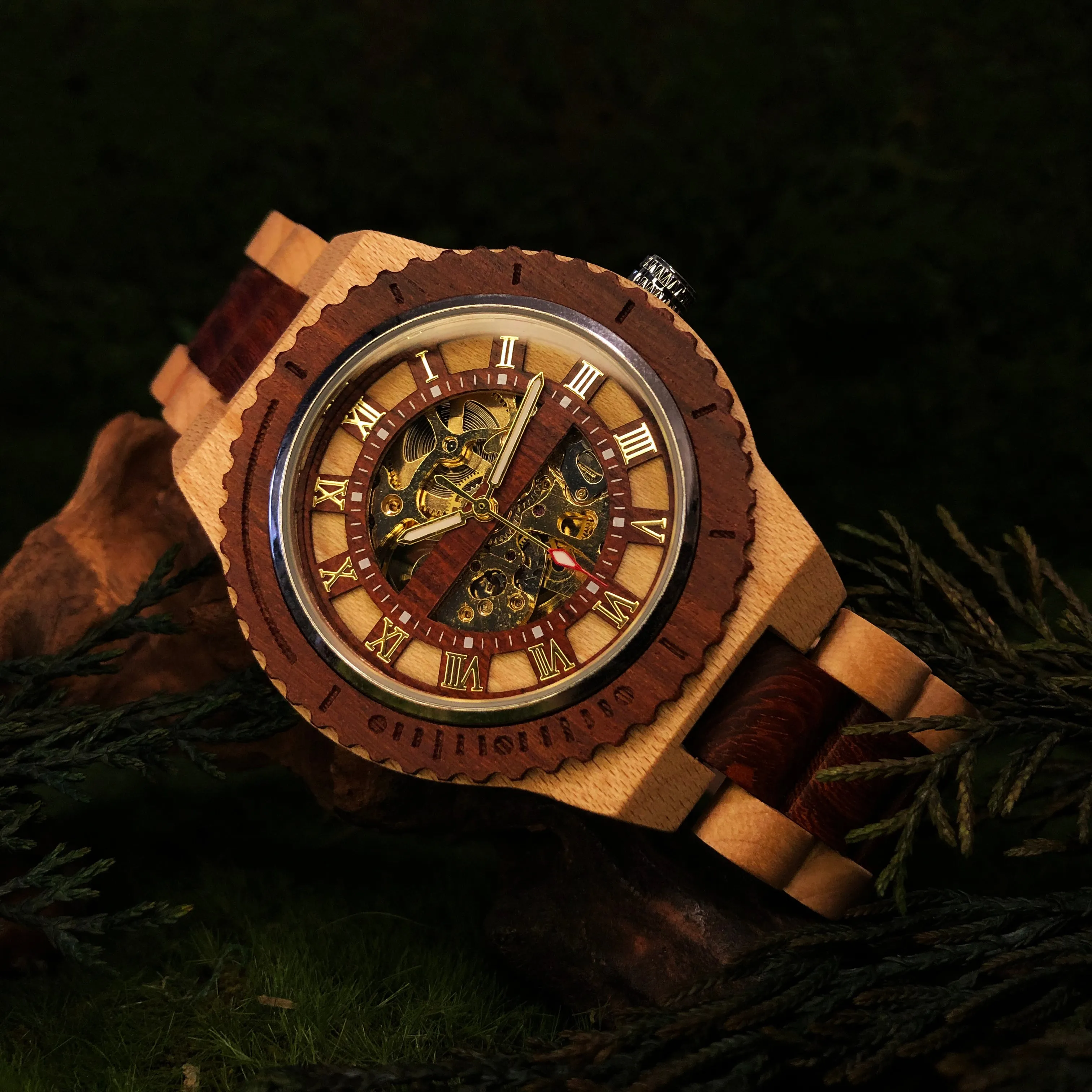 Odense-Wood Watch Men Automatic Mechanical Watch