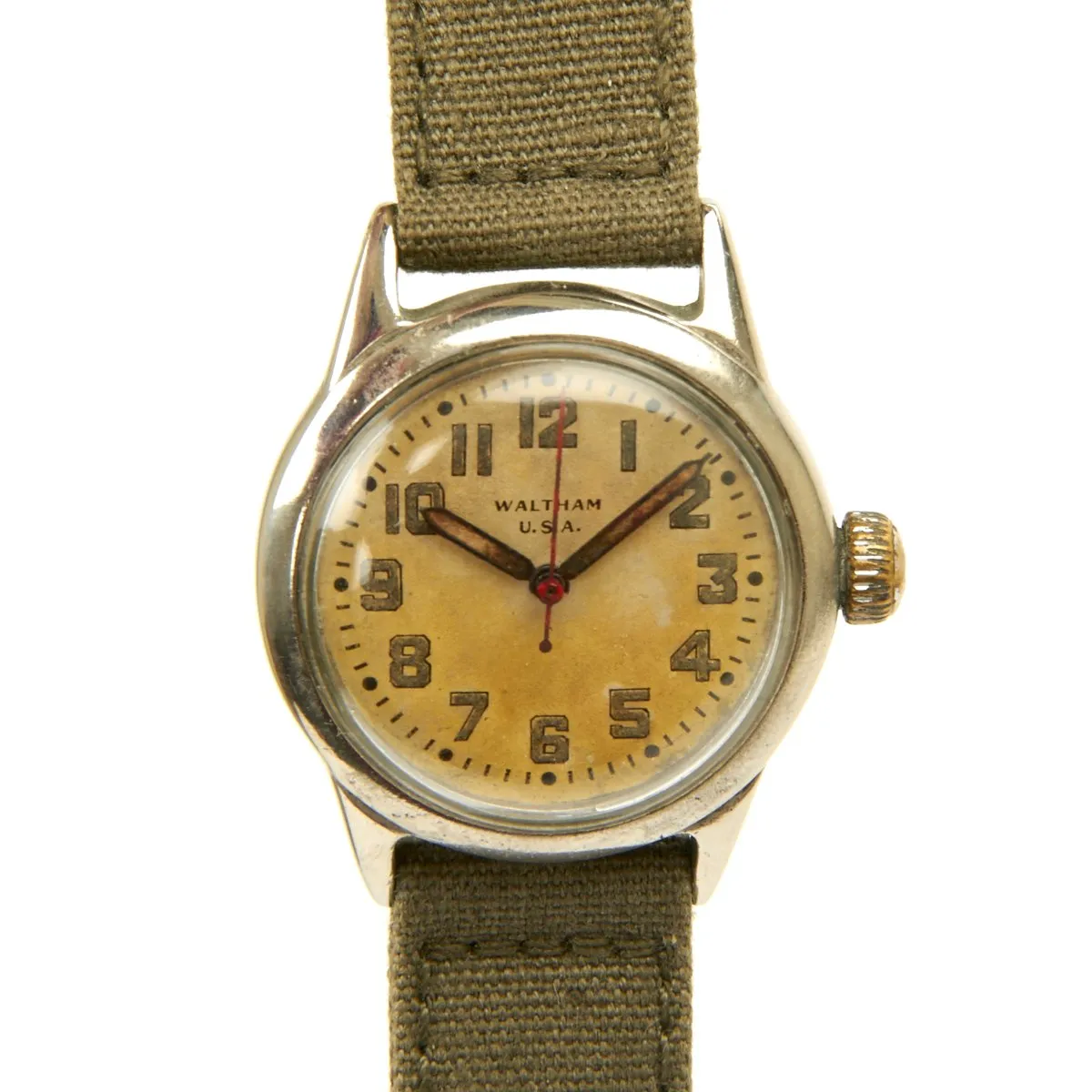 Original U.S. WWII Russian Lend Lease Program 17-Jewel Wrist Watch by Waltham - Fully Functional