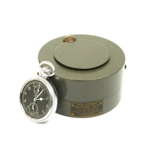 Original WWII USAAF Hamilton AN5742 Navigator Pocket Watch with Steel Aircraft Case