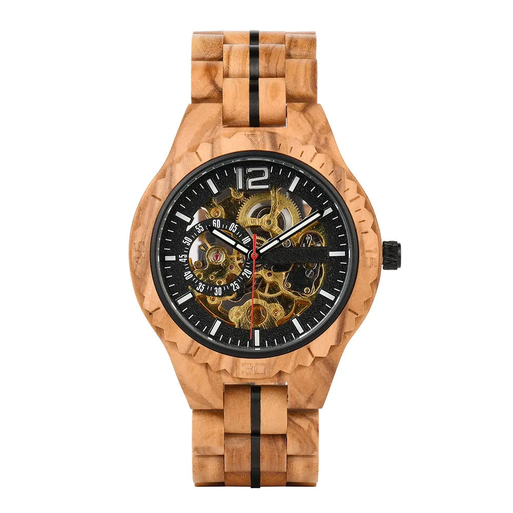 Orinoco-Wood Watch Men Automatic Mechanical Watch