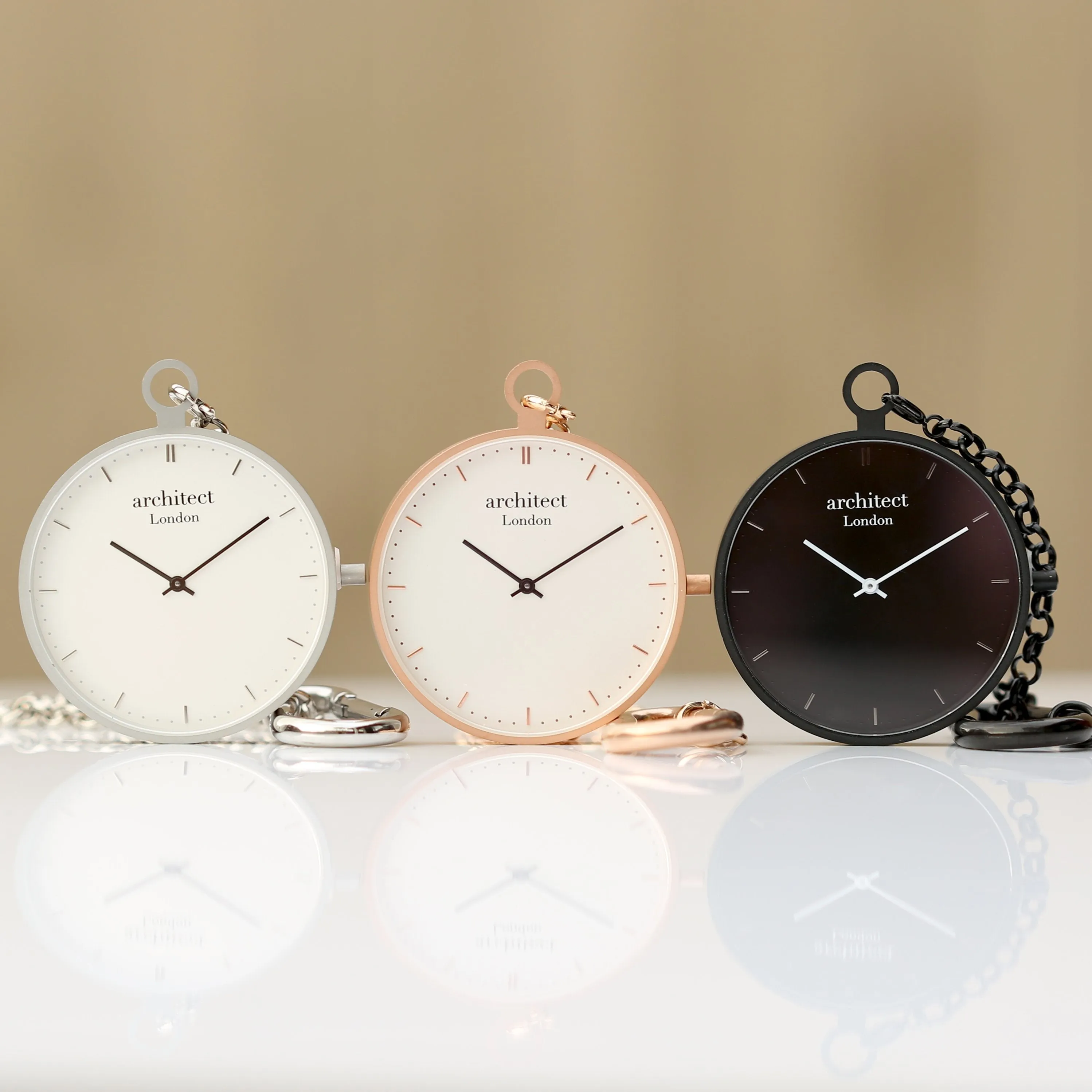 Personalised Modern Pocket Watch Rose Gold Modern Font Engraved